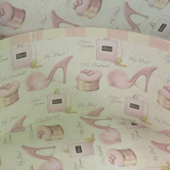 Vintage Victorian Glam Decor - Hat Boxes - Glamour Shoes & Pink Roses (Set of 2) - Picture 14 of 16